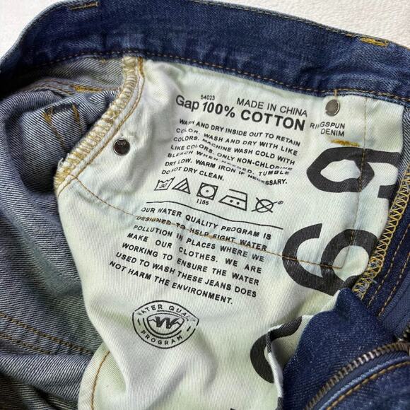 Gap 1969 Distressed Dark Wash Bootcut Jean Men's Size 30x29 - Picture 6 of 12